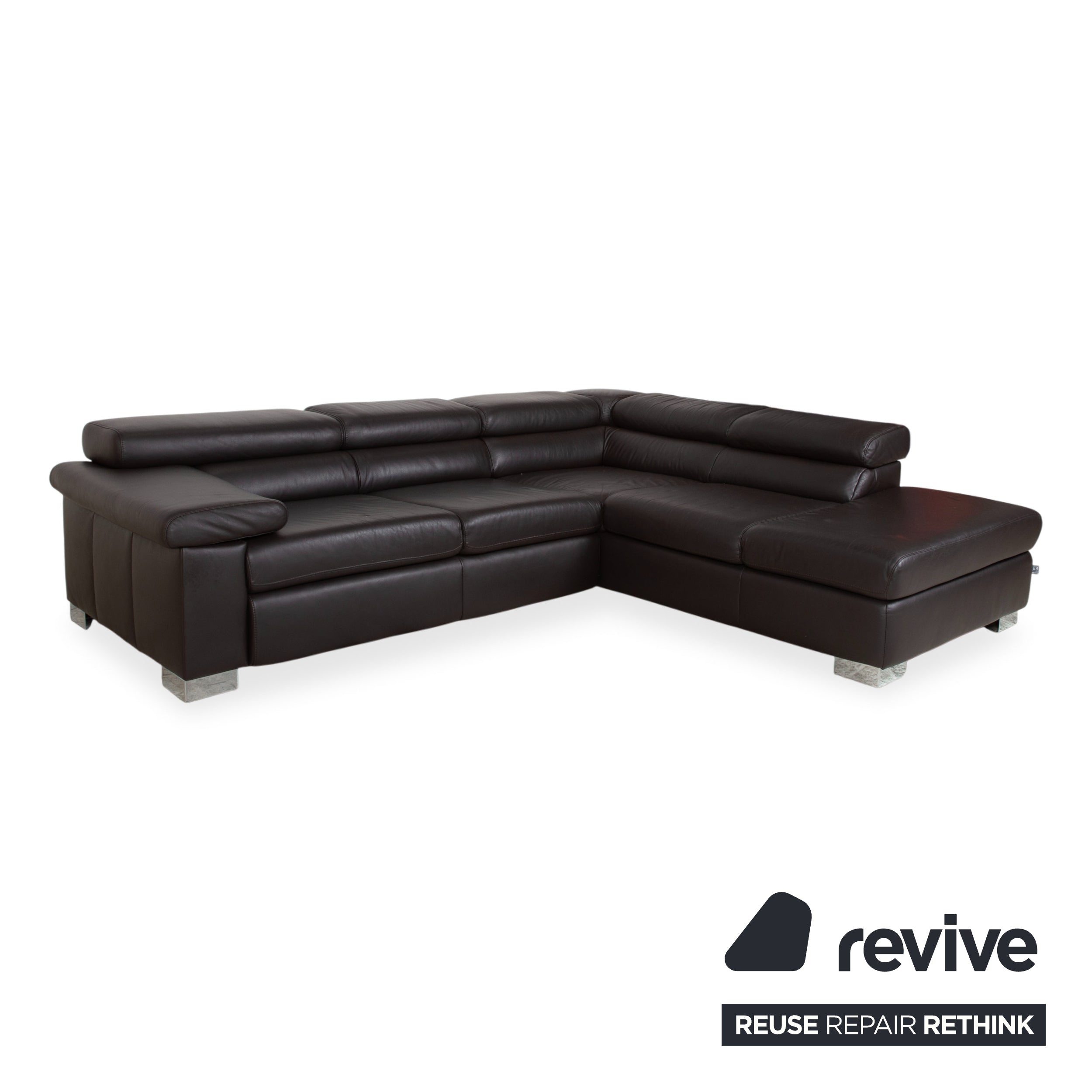 Ewald Schillig Courage Garnitur Leder Ecksofa Hocker Braun manuelle Funktion Sofa Couch