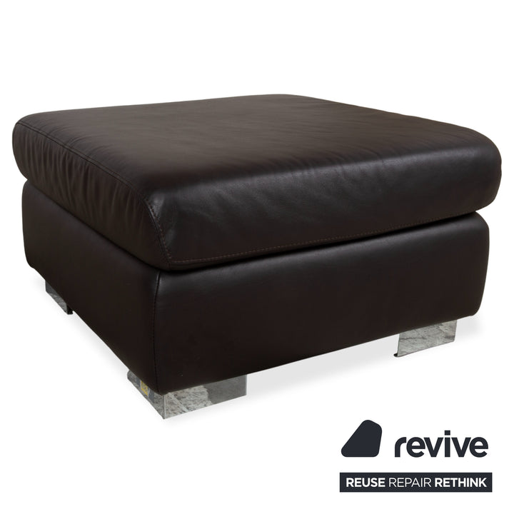 Ewald Schillig Courage Garnitur Leder Ecksofa Hocker Braun manuelle Funktion Sofa Couch