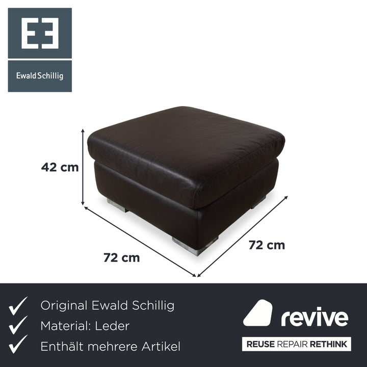 Ewald Schillig Courage Garnitur Leder Ecksofa Hocker Braun manuelle Funktion Sofa Couch