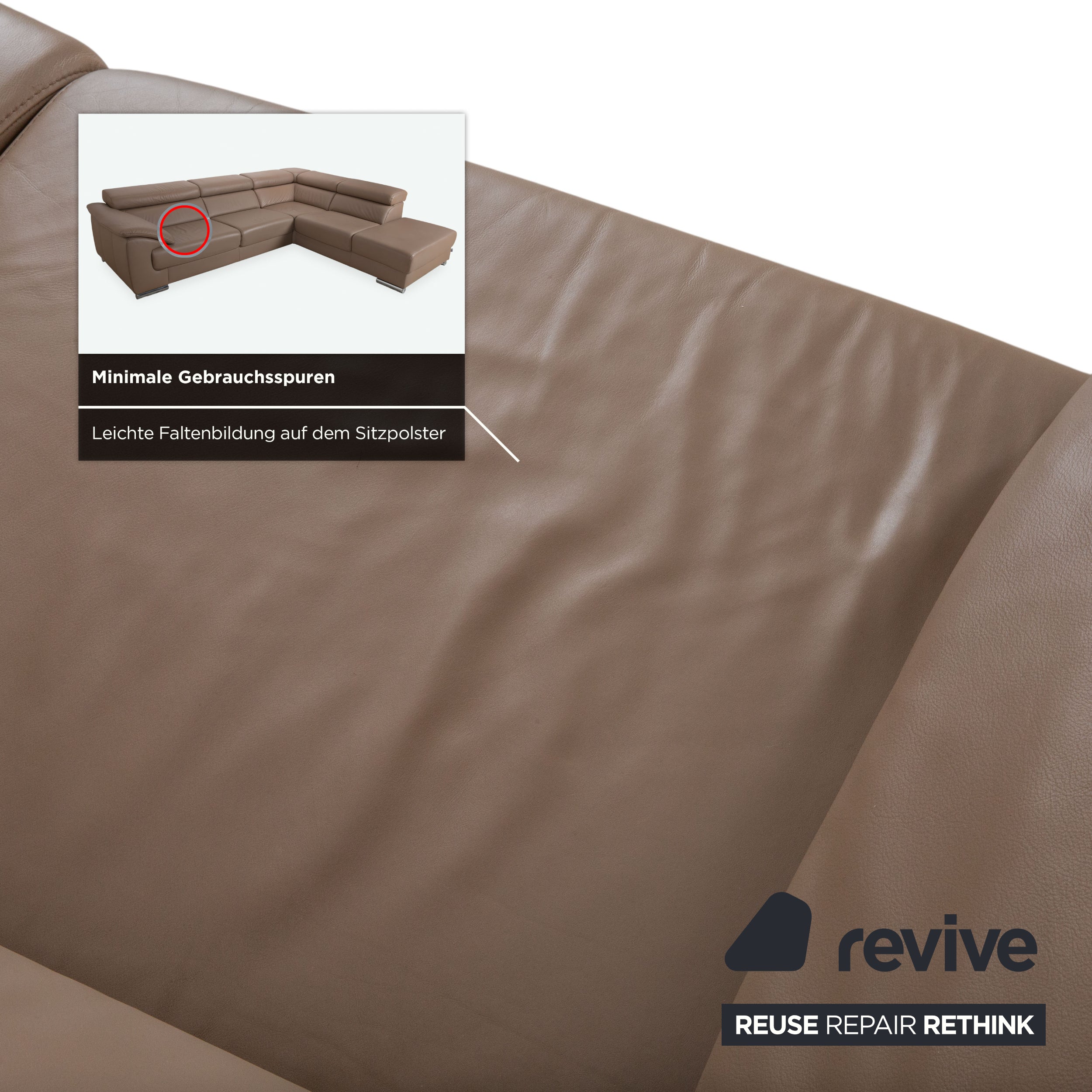 Ewald Schillig Courage Leder Ecksofa Braun manuelle Funktion