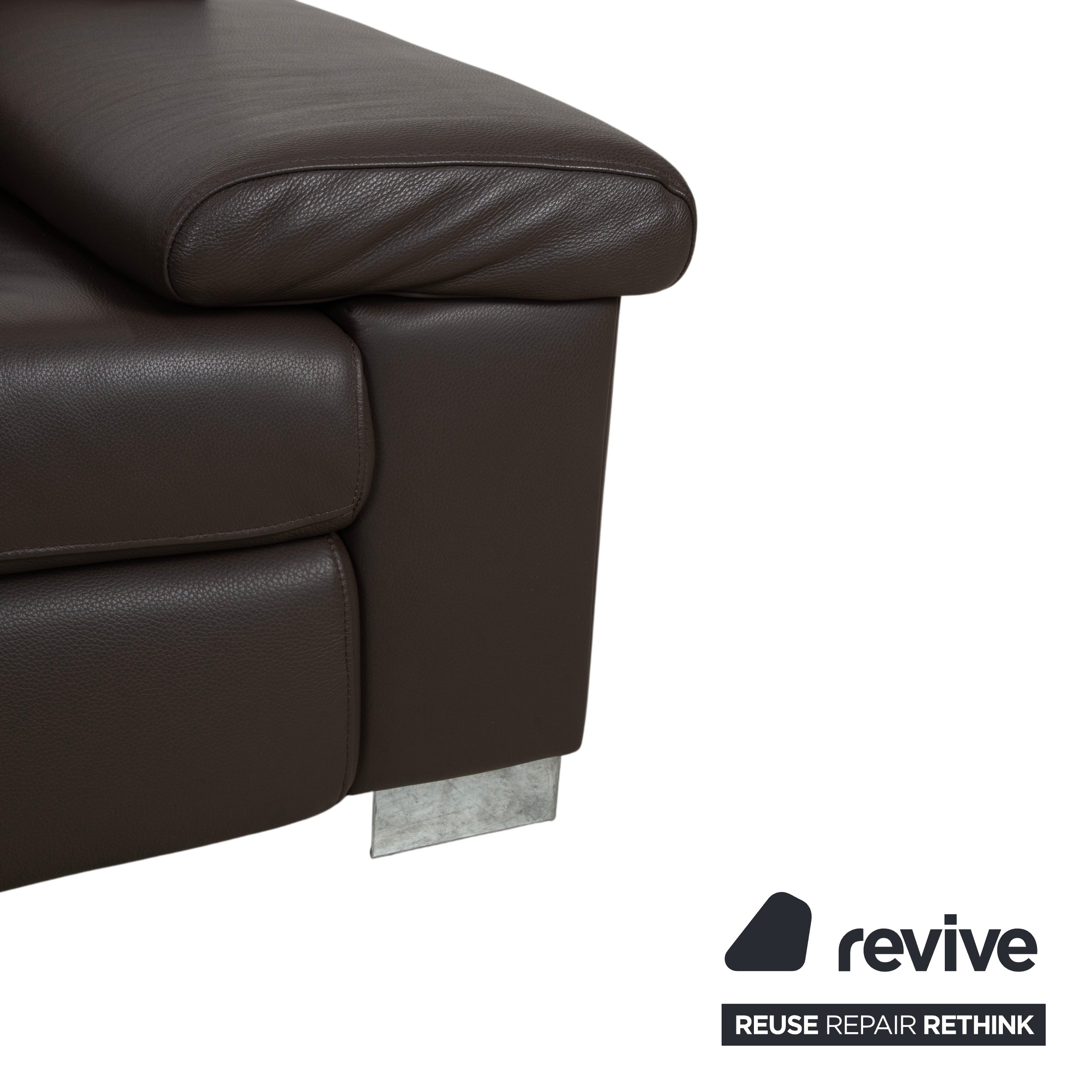 Ewald Schillig Courage Leder Ecksofa Braun manuelle Funktion Recamiere links