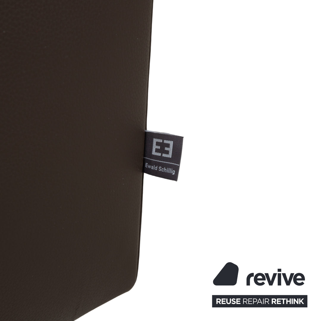 Ewald Schillig Courage Leder Ecksofa Braun manuelle Funktion Recamiere links
