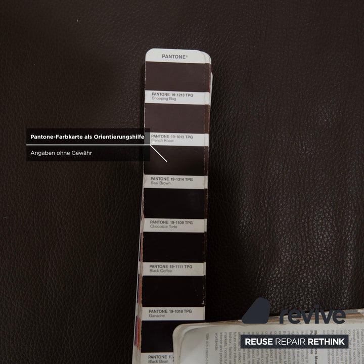Ewald Schillig Courage Leder Ecksofa Braun manuelle Funktion Recamiere links