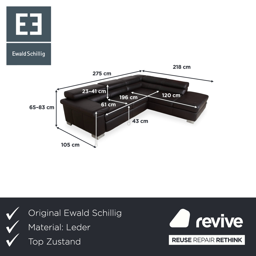 Ewald Schillig Courage Leder Ecksofa Braun manuelle Funktion Sofa Couch