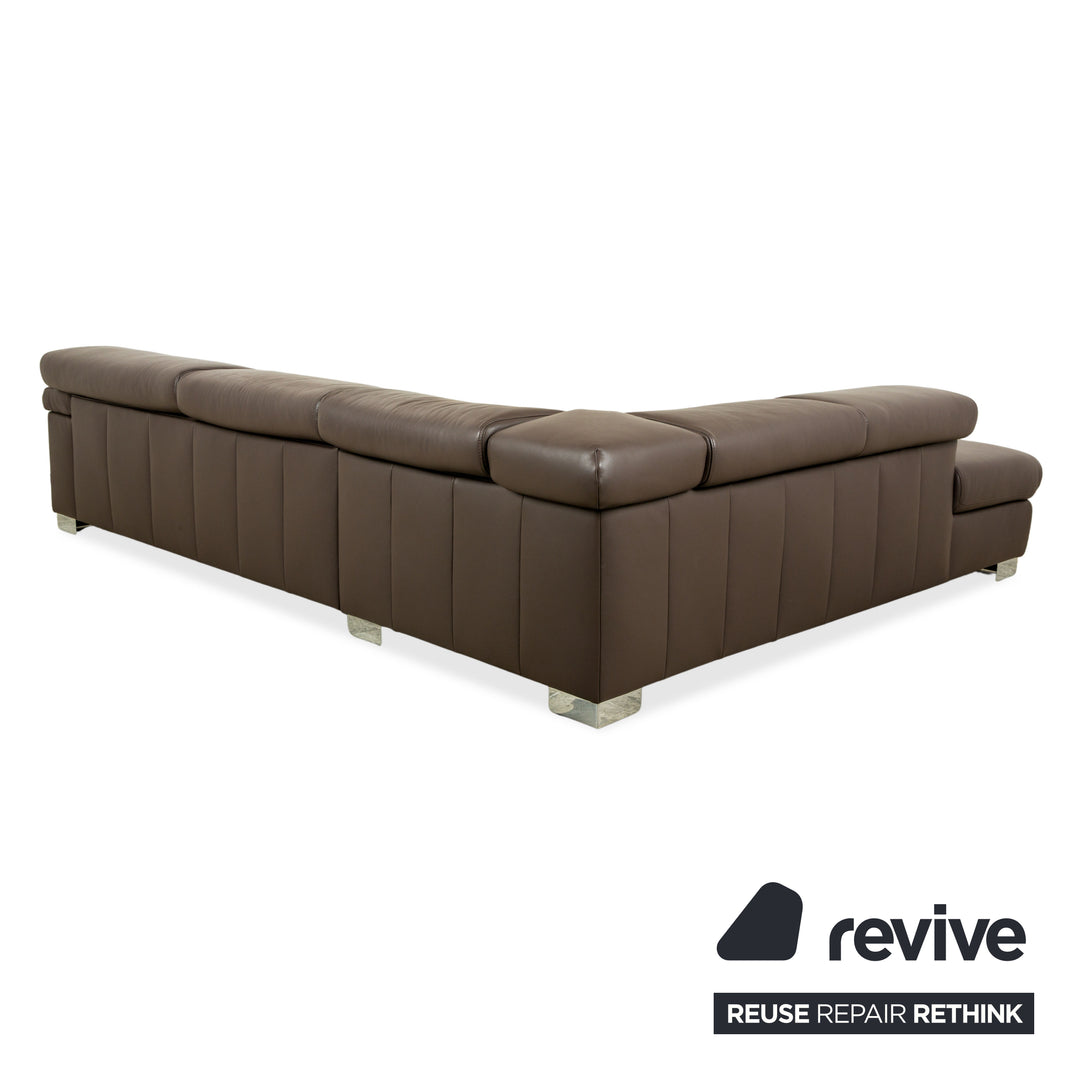 Ewald Schillig Courage Leder Ecksofa Braun manuelle Funktion Sofa Couch