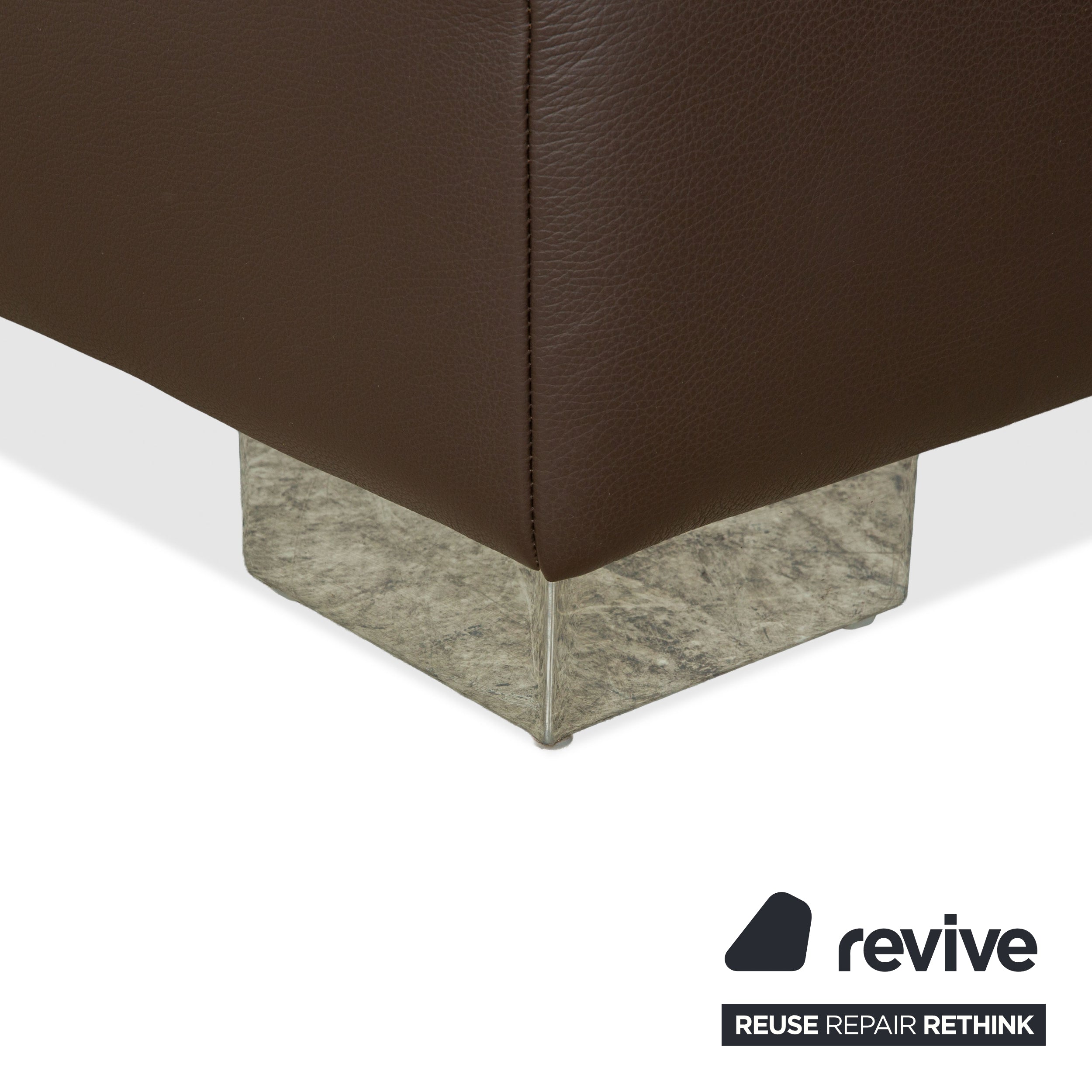 Ewald Schillig Courage Leather Corner Sofa Brown Manual Function Sofa Couch