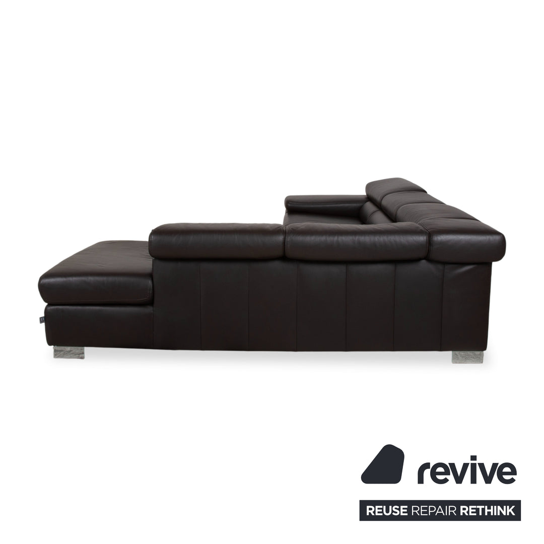 Ewald Schillig Courage Leder Ecksofa Braun manuelle Funktion Sofa Couch