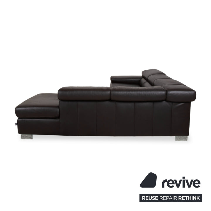 Ewald Schillig Courage Leder Ecksofa Braun manuelle Funktion Sofa Couch