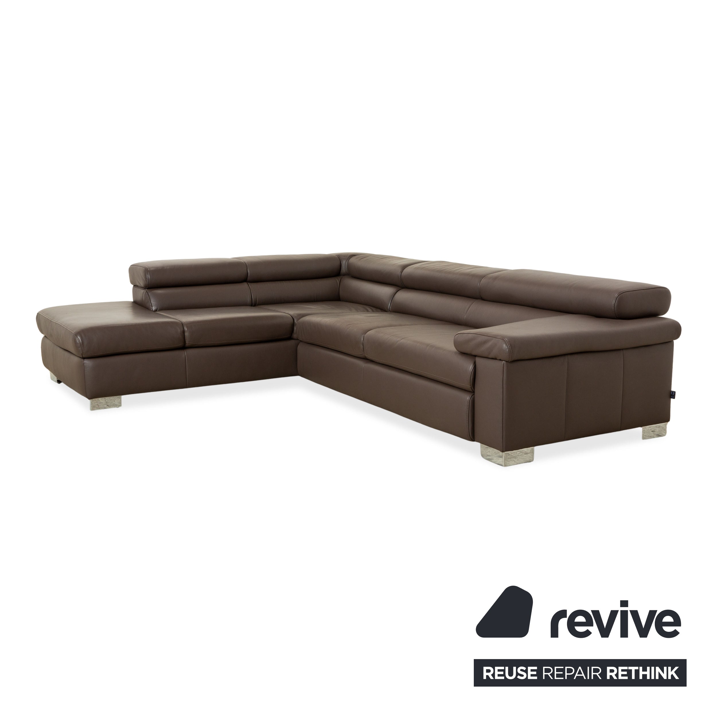 Ewald Schillig Courage Leder Ecksofa Braun manuelle Funktion Sofa Couch