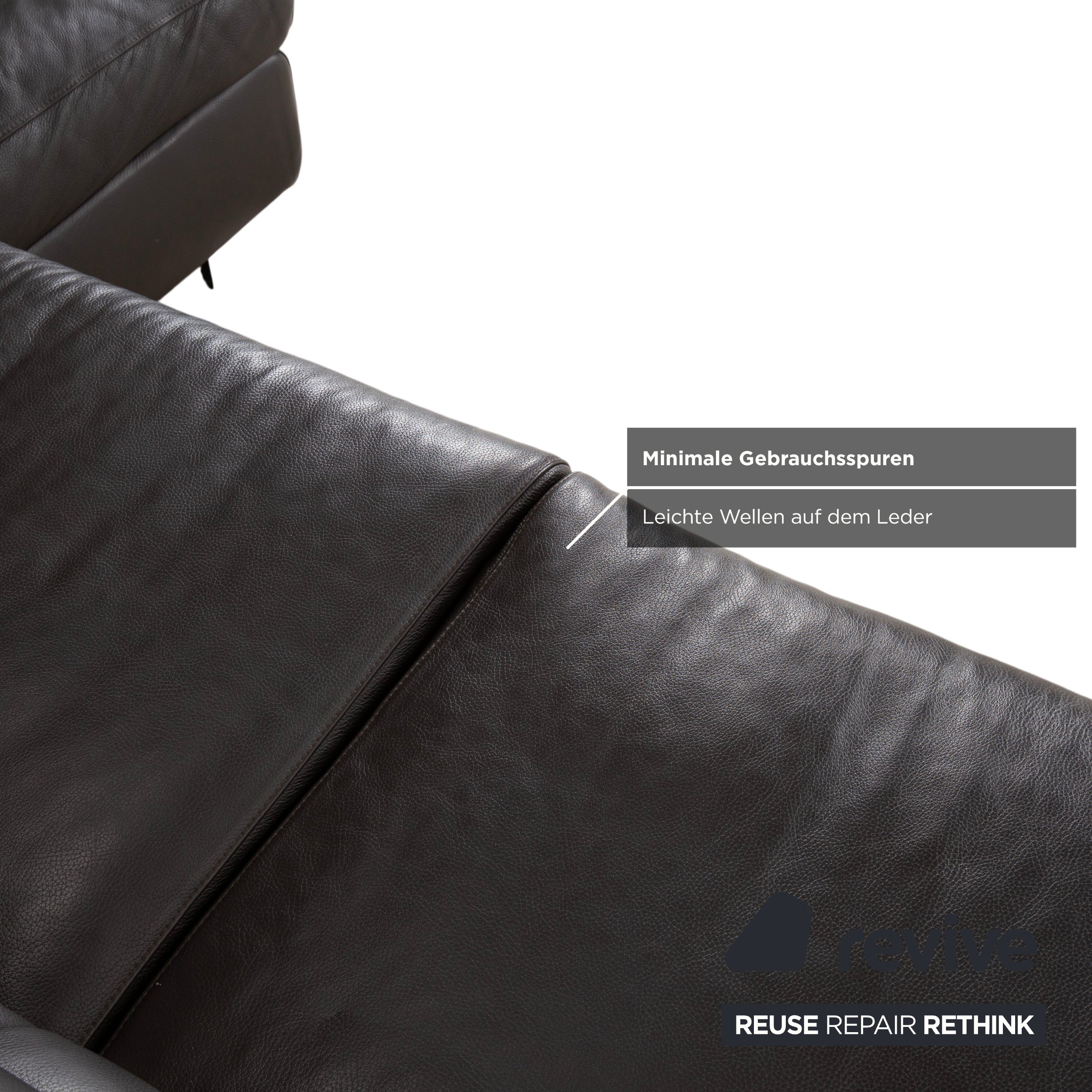 Ewald Schillig Courage Leder Ecksofa Braun manuelle Funktion Sofa Couch