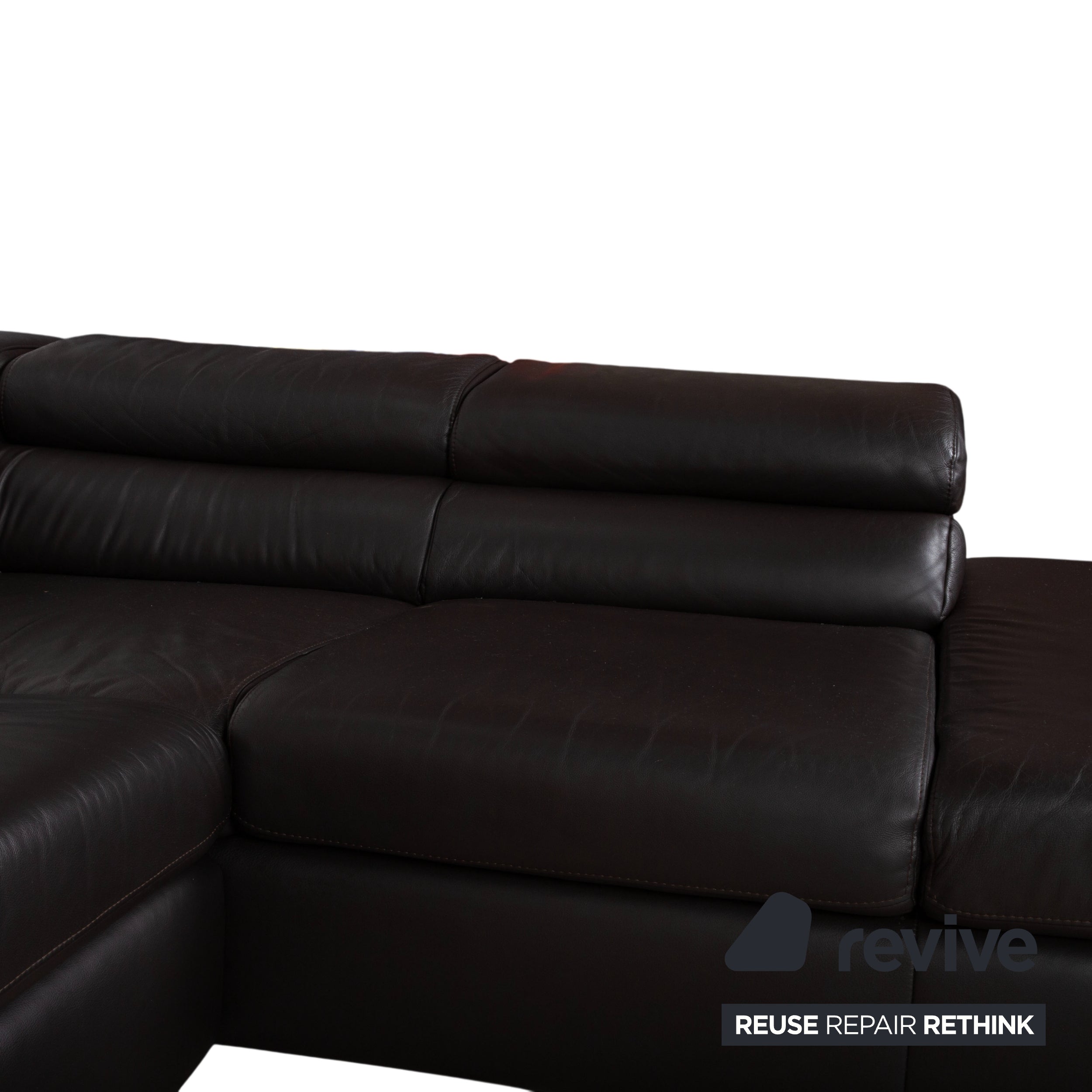 Ewald Schillig Courage Leder Ecksofa Braun manuelle Funktion Sofa Couch