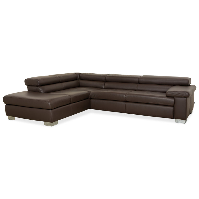 Ewald Schillig Courage Leder Ecksofa Braun manuelle Funktion Sofa Couch