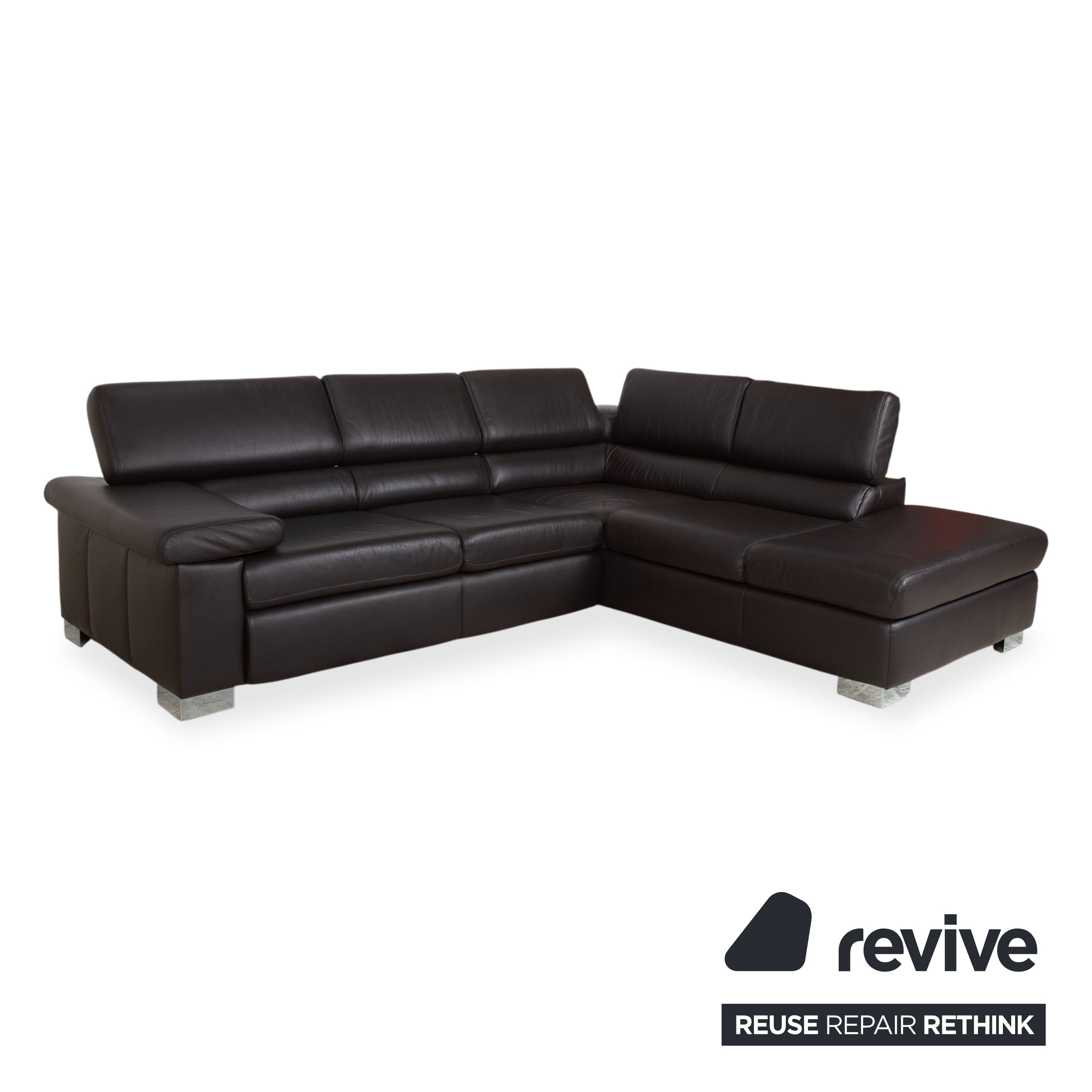 Ewald Schillig Courage Leder Ecksofa Braun manuelle Funktion Sofa Couch
