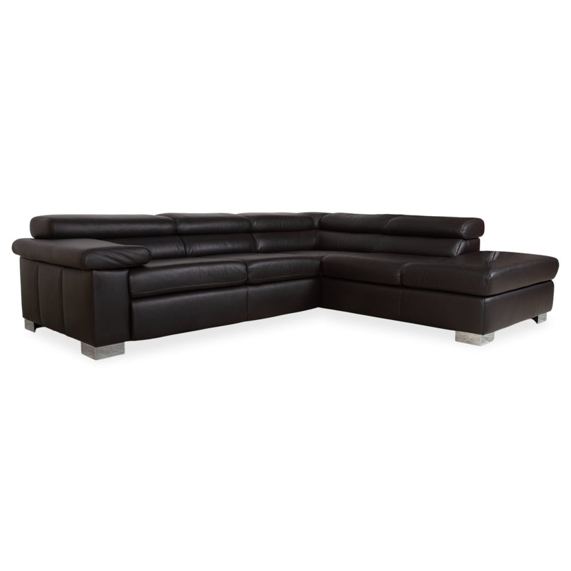 Ewald Schillig Courage Leder Ecksofa Braun manuelle Funktion Sofa Couch