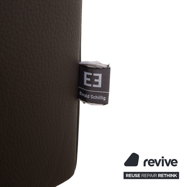 Canapé d'angle en cuir marron Ewald Schillig Courage, canapé à commande manuelle