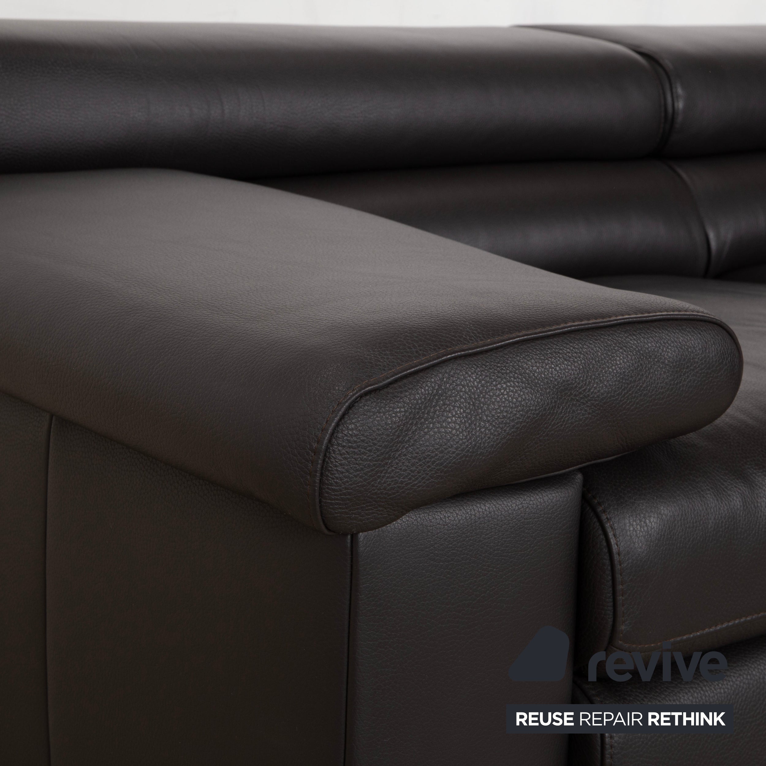 Ewald Schillig Courage Leder Ecksofa Braun manuelle Funktion Sofa Couch