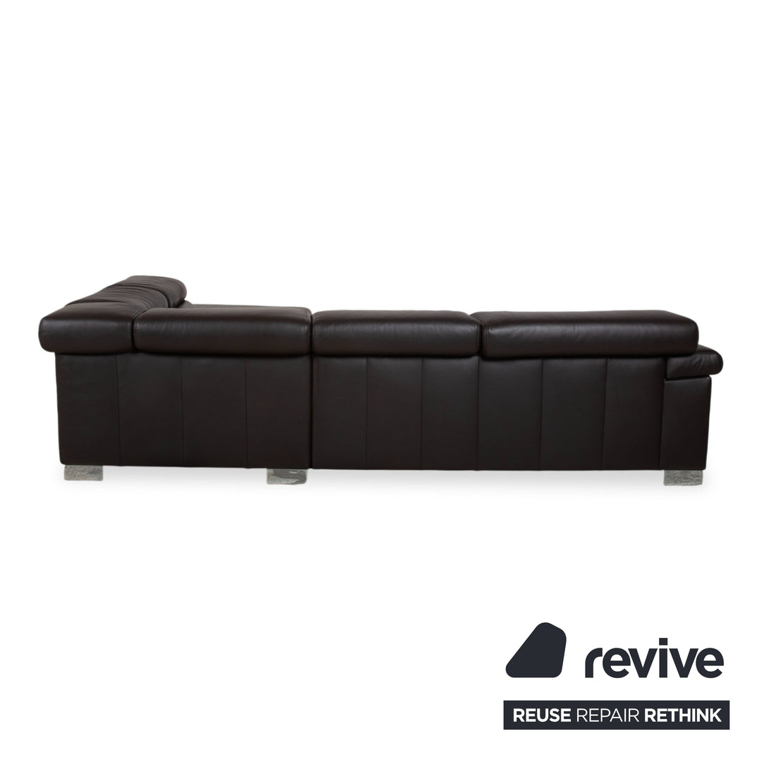 Ewald Schillig Courage Leder Ecksofa Braun manuelle Funktion Sofa Couch