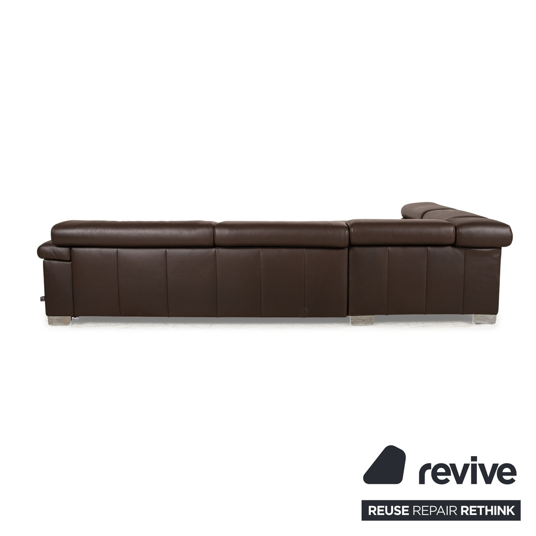 Ewald Schillig Courage Leder Ecksofa Braun manuelle Funktion Sofa Couch Recamiere Links