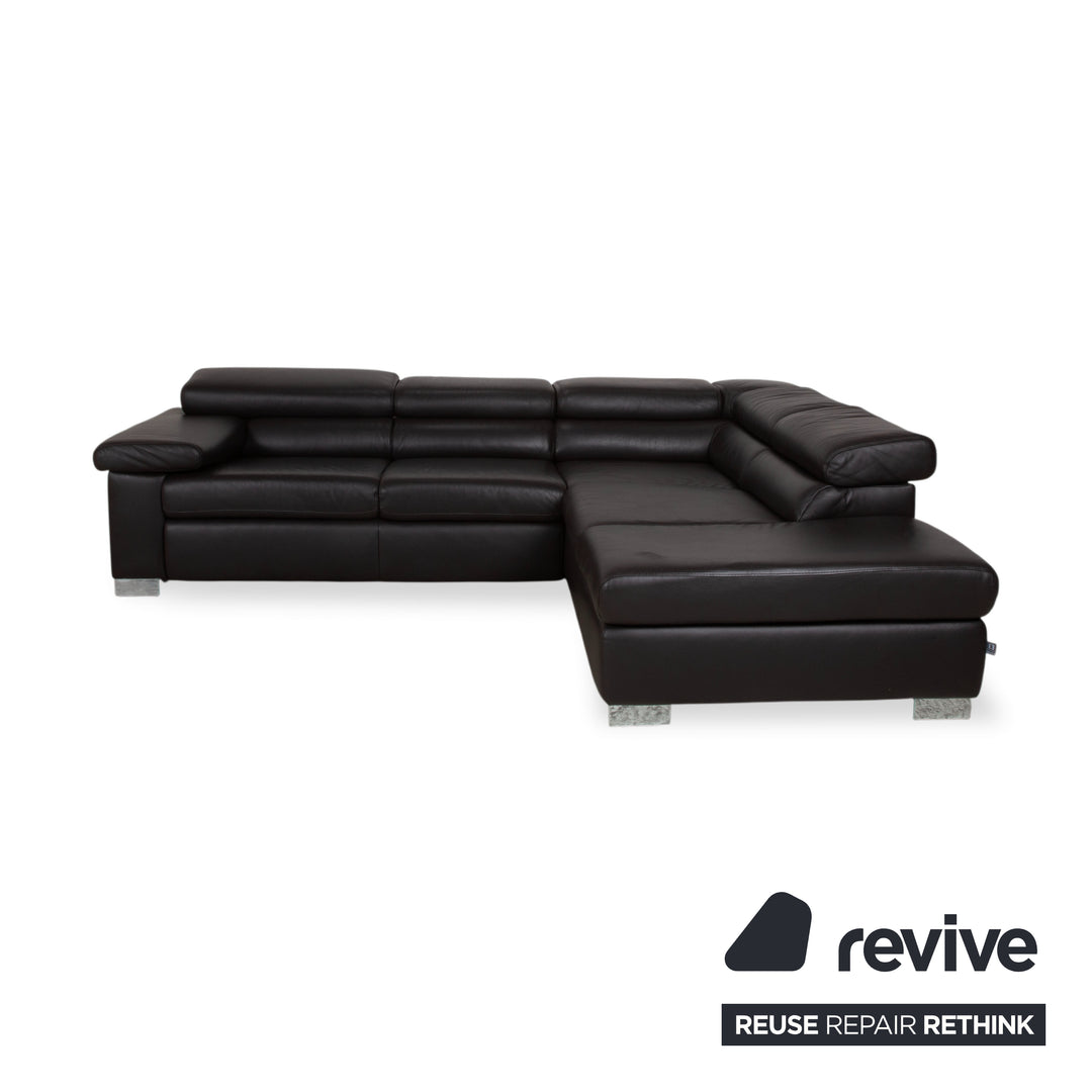 Ewald Schillig Courage Leder Ecksofa Braun manuelle Funktion Sofa Couch