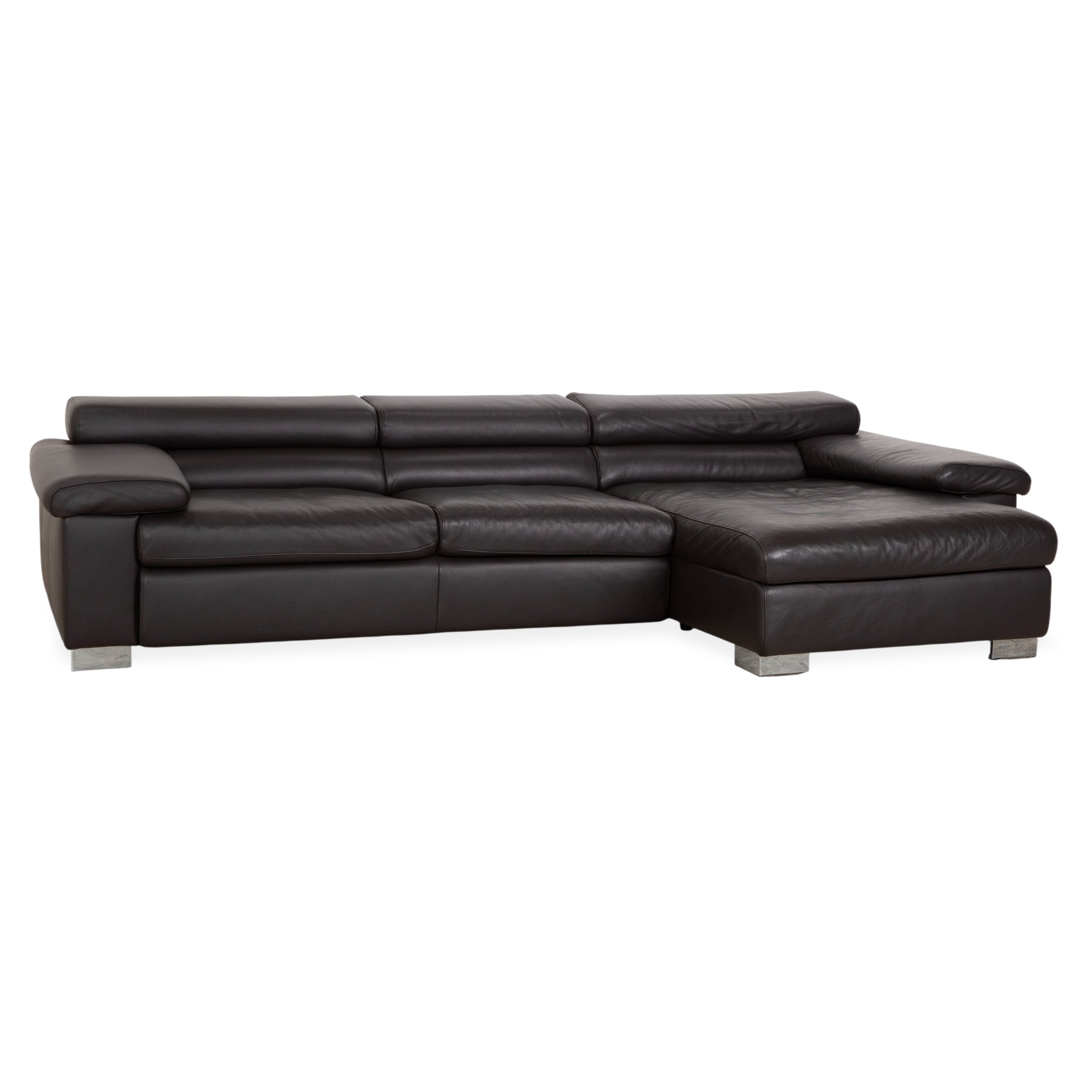 Ewald Schillig Courage Leder Ecksofa Braun manuelle Funktion Sofa Couch