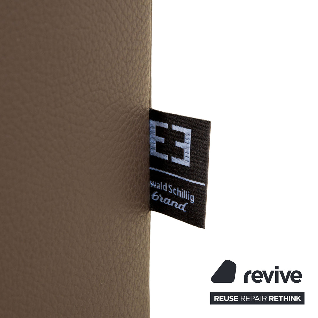 Canapé d'angle en cuir marron Ewald Schillig Courage, canapé à commande manuelle