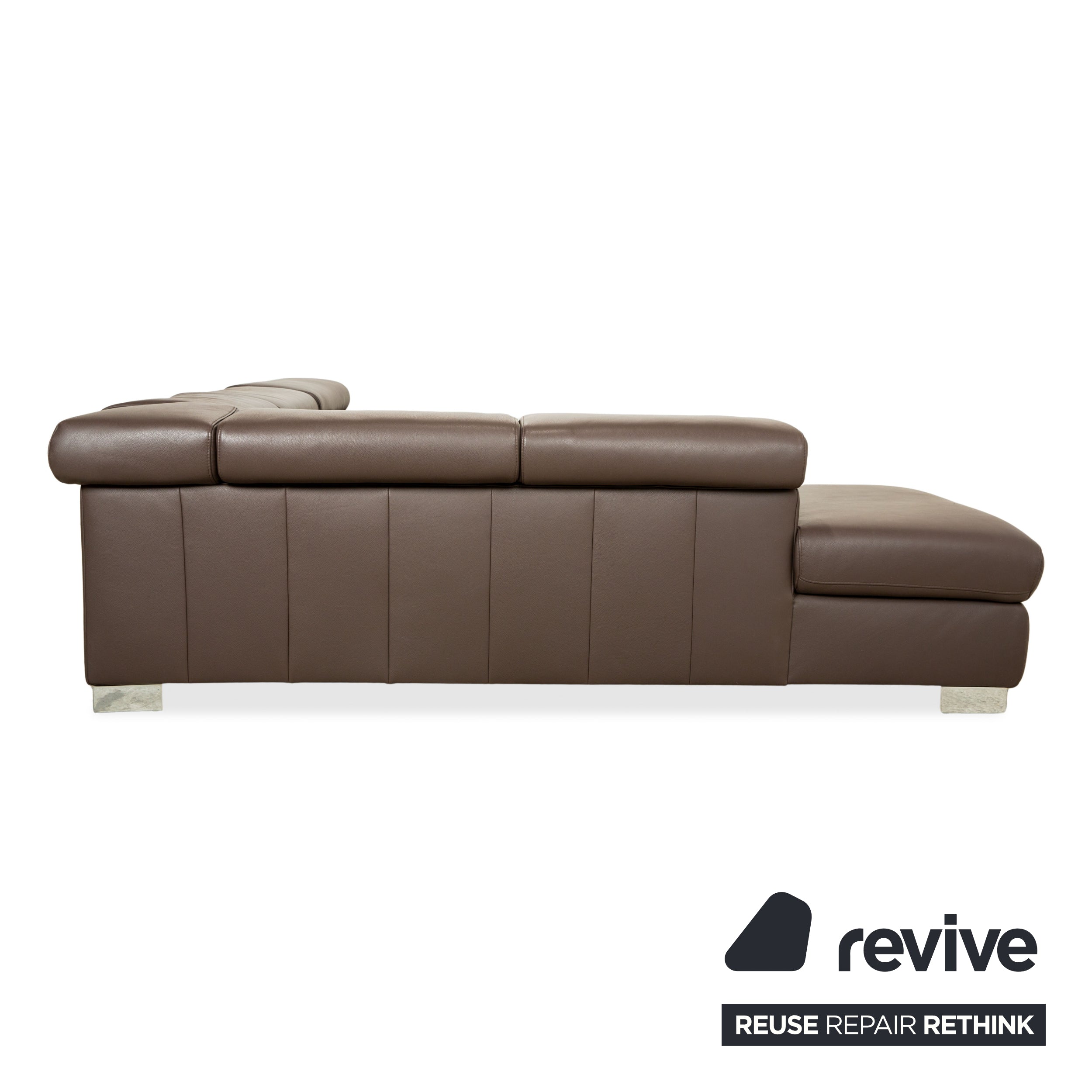 Ewald Schillig Courage Leather Corner Sofa Brown Manual Function Sofa Couch