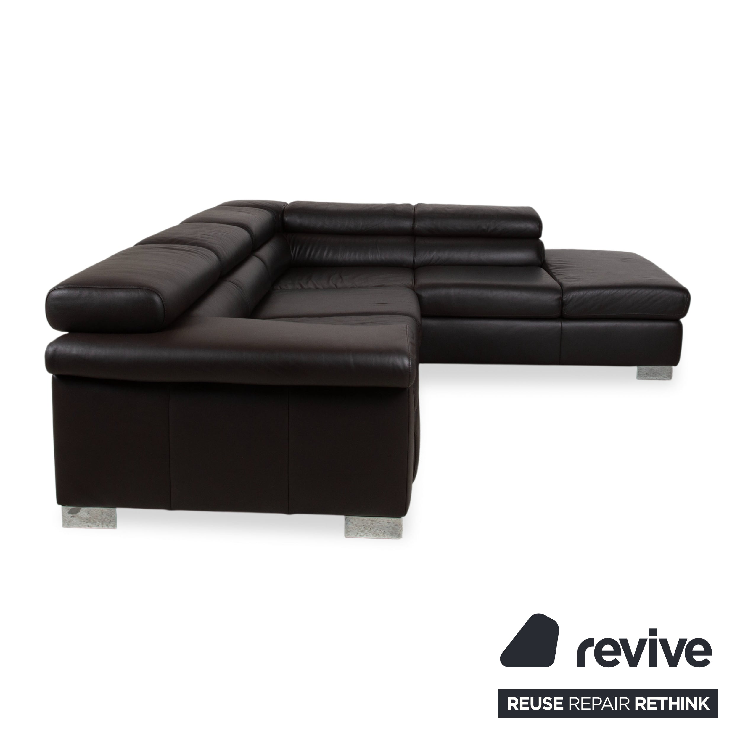 Ewald Schillig Courage Leder Ecksofa Braun manuelle Funktion Sofa Couch