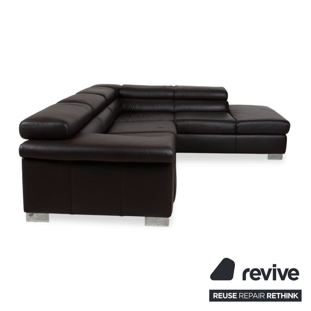Ewald Schillig Courage Leder Ecksofa Braun manuelle Funktion Sofa Couch