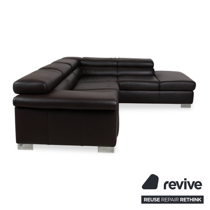 Ewald Schillig Courage Leder Ecksofa Braun manuelle Funktion Sofa Couch