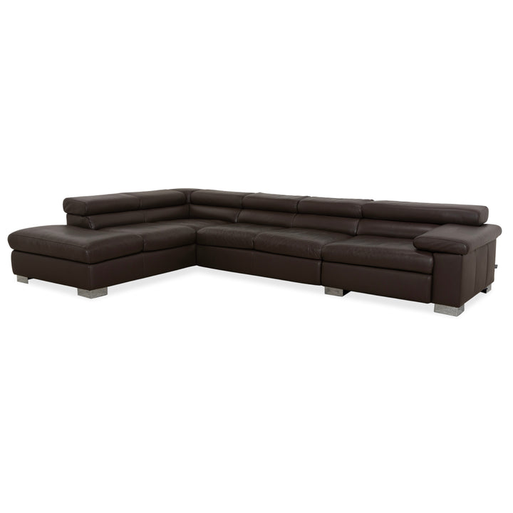 Ewald Schillig Courage Leather Corner Sofa Brown Chaise Left Sofa Couch