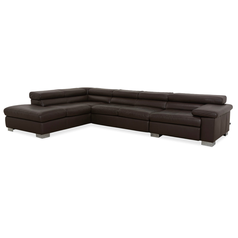 Ewald Schillig Courage Leather Corner Sofa Brown Chaise Left Sofa Couch