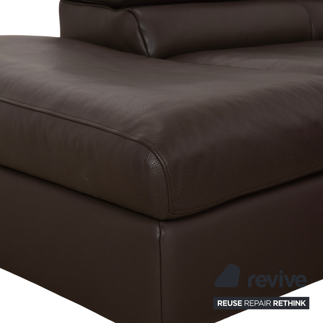 Ewald Schillig Courage Leather Corner Sofa Brown Chaise Left Sofa Couch