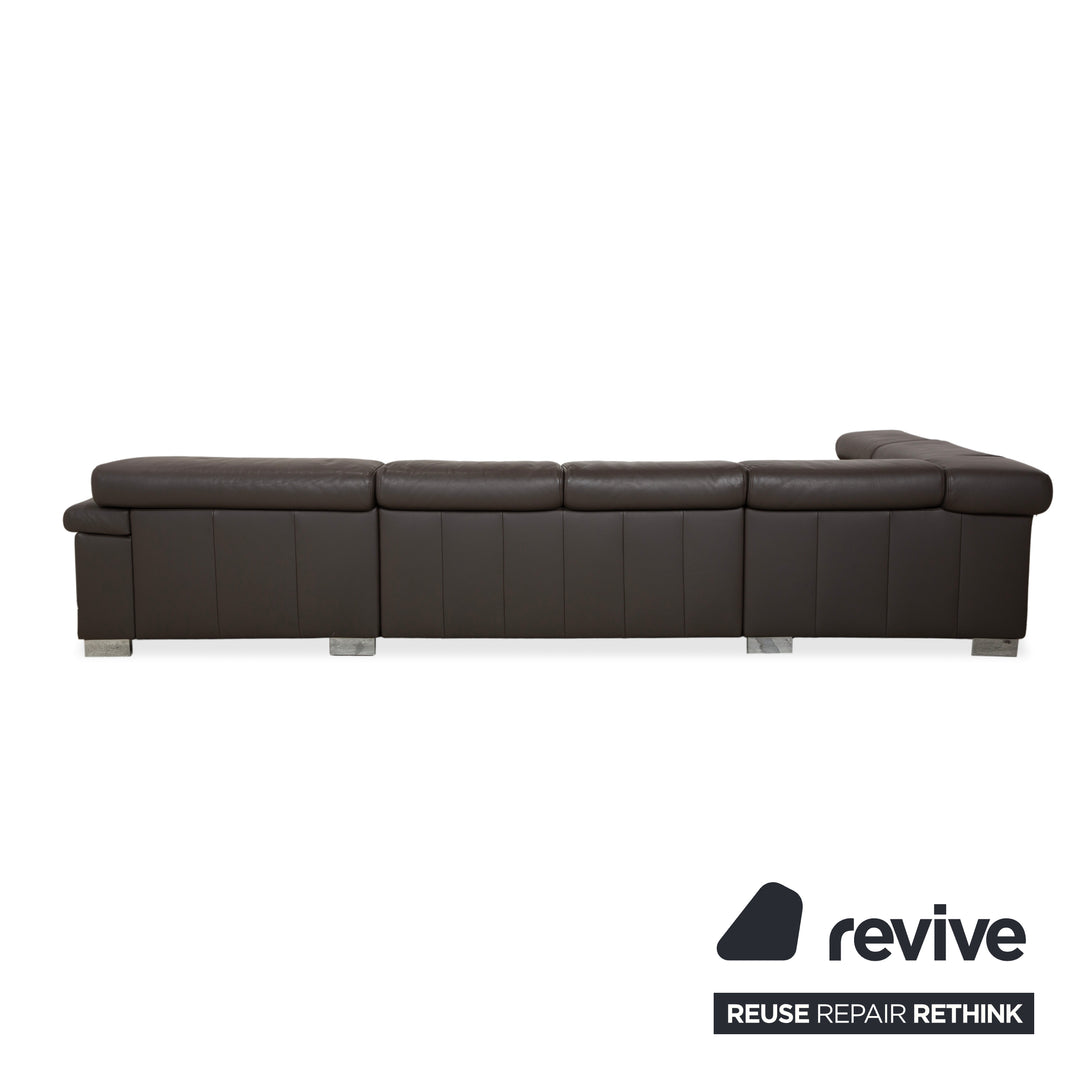Ewald Schillig Courage Leather Corner Sofa Brown Chaise Left Sofa Couch