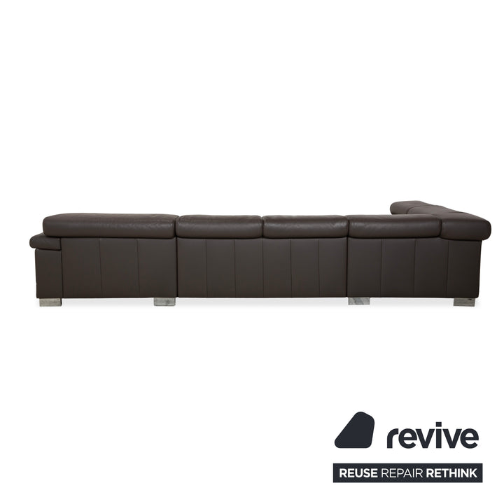 Ewald Schillig Courage Leather Corner Sofa Brown Chaise Left Sofa Couch