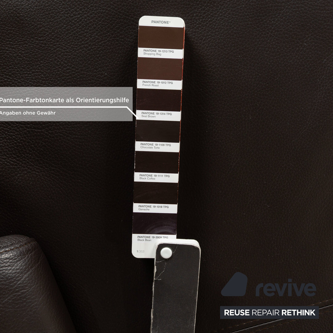 Ewald Schillig Courage Leder Ecksofa Sofa Couch Braun Recamiere Rechts manuelle Funktion