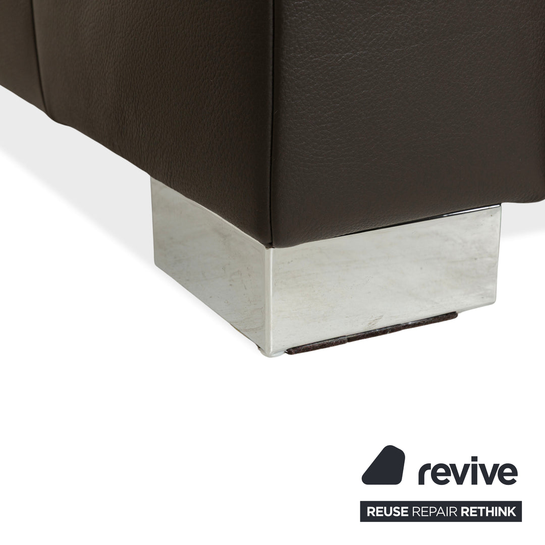 Ewald Schillig Courage Leder Ecksofa Sofa Couch Braun Recamiere Rechts manuelle Funktion