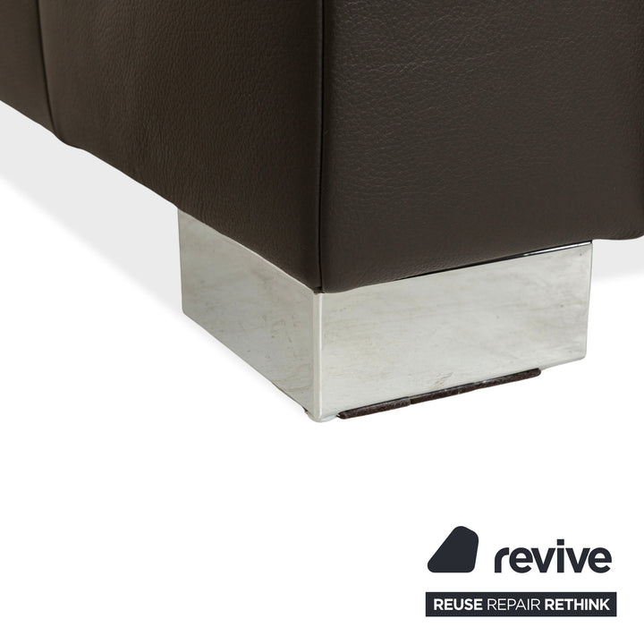 Ewald Schillig Courage Leder Ecksofa Sofa Couch Braun Recamiere Rechts manuelle Funktion