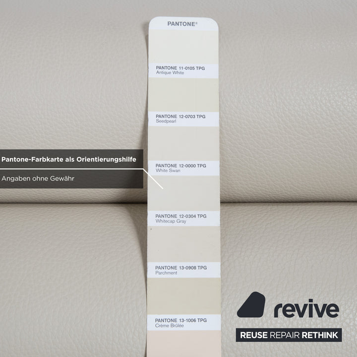 Ewald Schillig Courage Leder Ecksofa Creme Beige Chrom Recamiere rechts Couch manuelle Funktion
