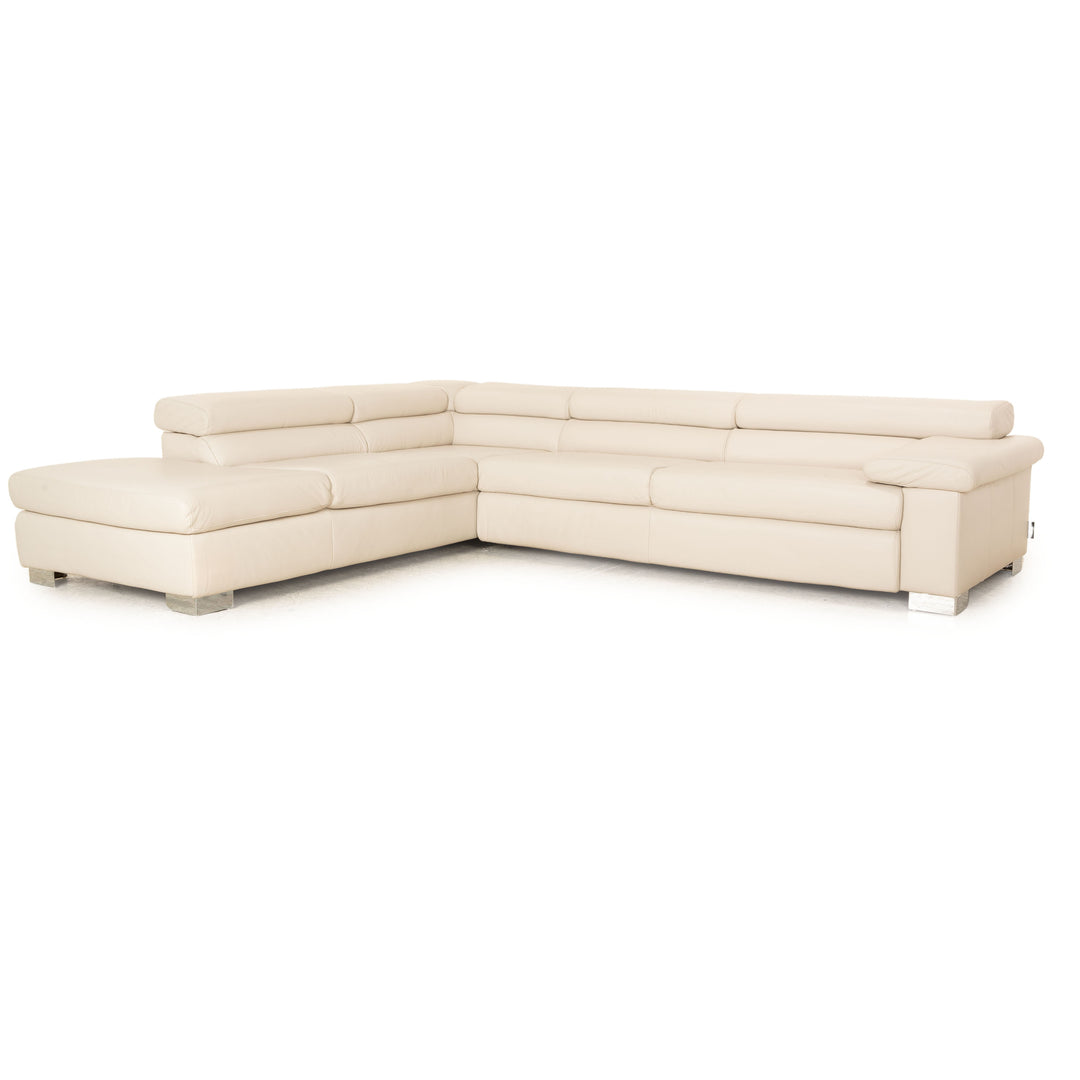 Ewald Schillig Courage Leder Ecksofa Creme Grau Sofa Couch manuelle Funktion