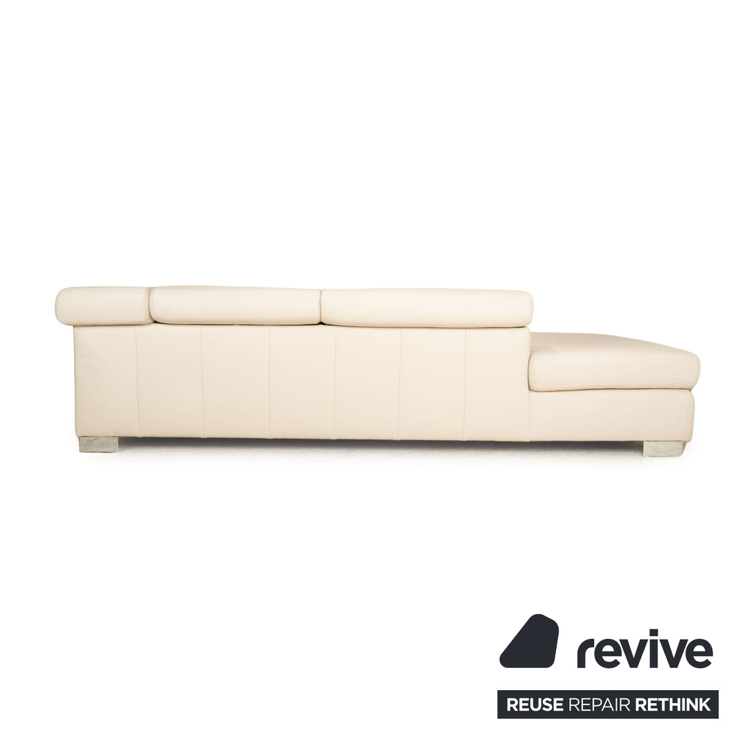Ewald Schillig Courage Leder Ecksofa Creme Grau Sofa Couch manuelle Funktion