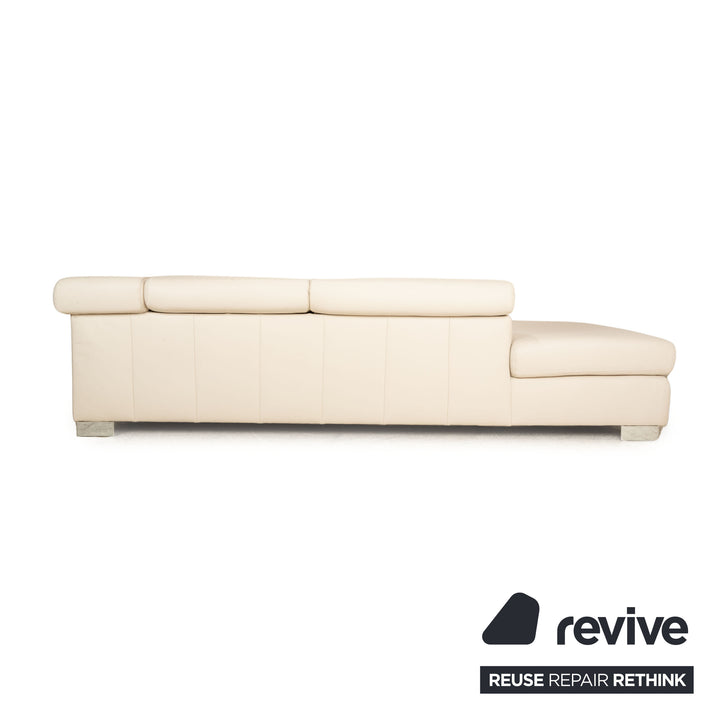 Ewald Schillig Courage Leder Ecksofa Creme Grau Sofa Couch manuelle Funktion