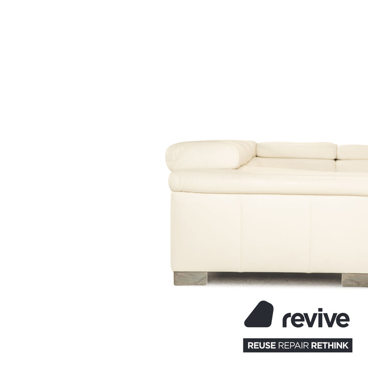 Ewald Schillig Courage Leder Ecksofa Creme manuelle Funktion Sofa Couch