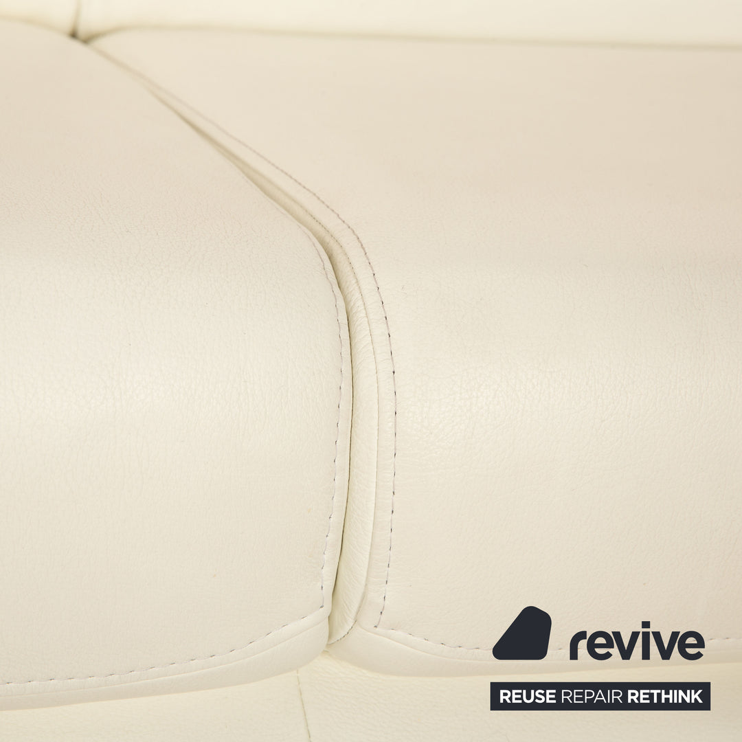 Ewald Schillig Courage Leder Ecksofa Creme manuelle Funktion Sofa Couch