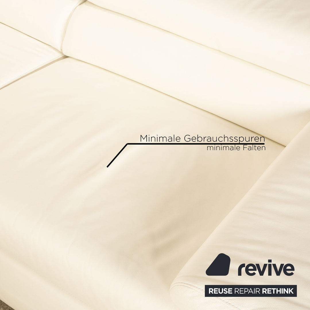 Ewald Schillig Courage Leder Ecksofa Creme manuelle Funktion Sofa Couch