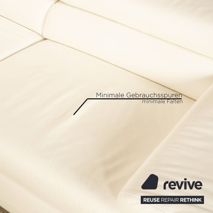 Ewald Schillig Courage Leder Ecksofa Creme manuelle Funktion Sofa Couch