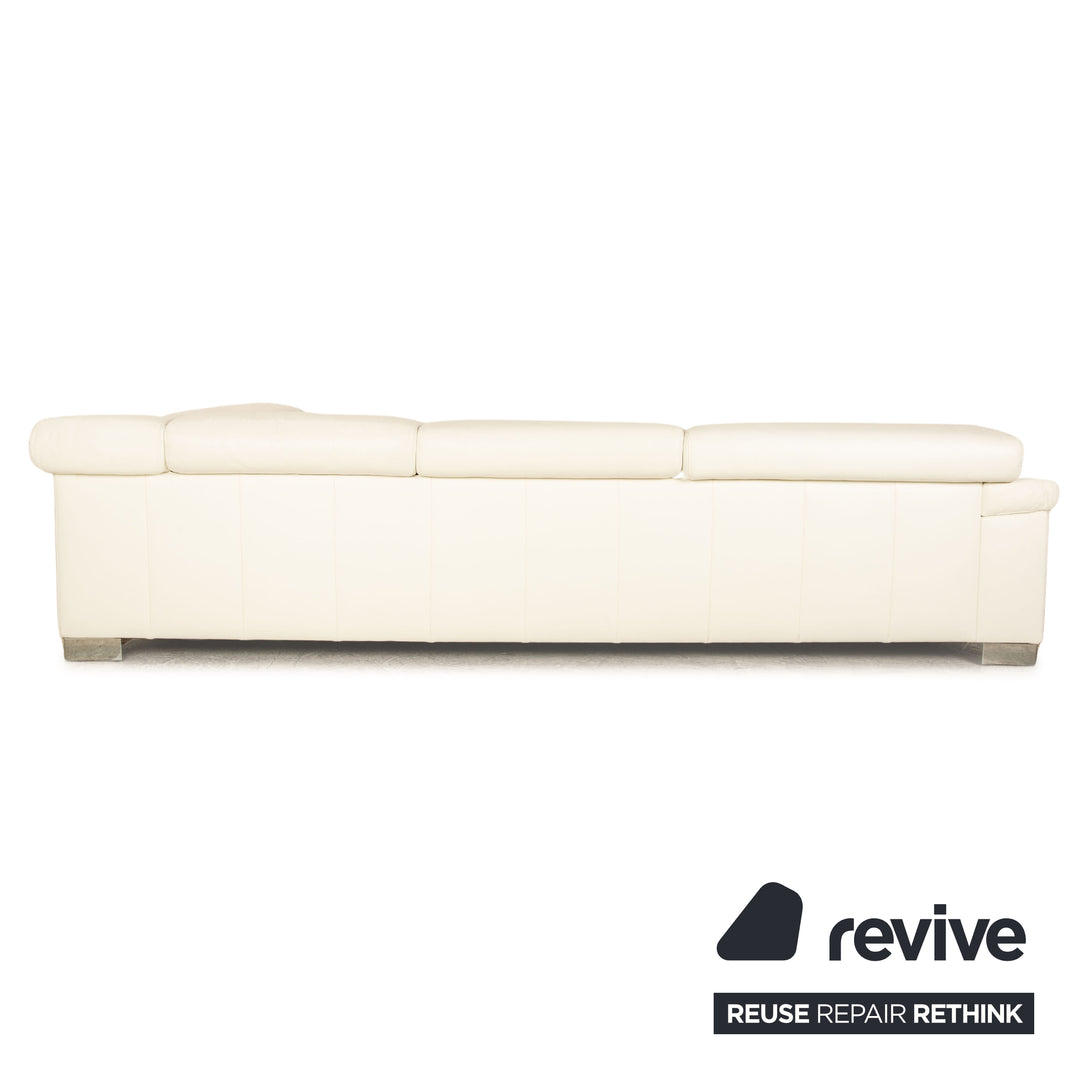 Ewald Schillig Courage Leder Ecksofa Creme manuelle Funktion Sofa Couch