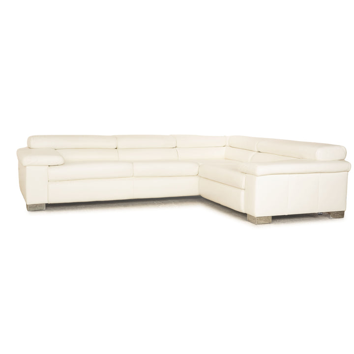 Ewald Schillig Courage Leder Ecksofa Creme manuelle Funktion Sofa Couch