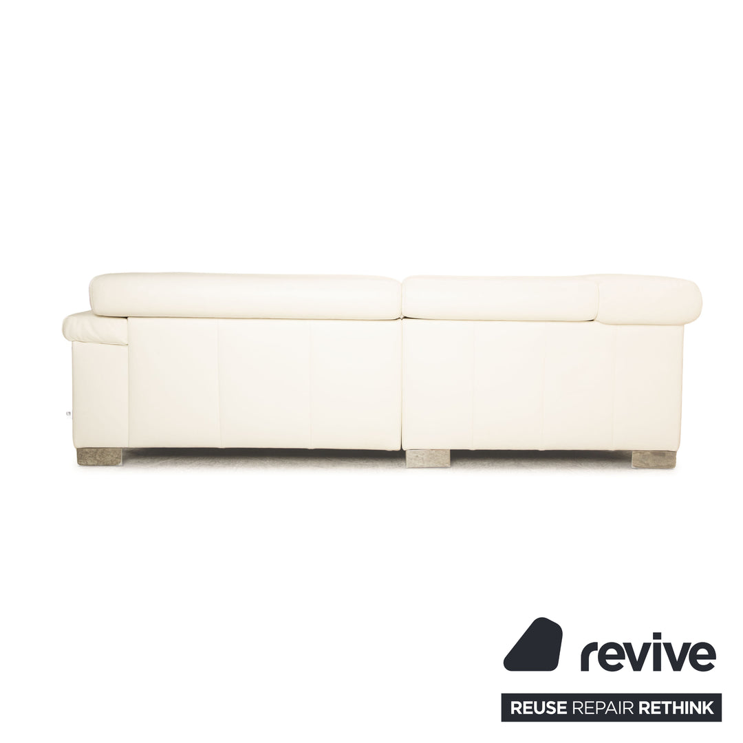 Ewald Schillig Courage Leder Ecksofa Creme manuelle Funktion Sofa Couch