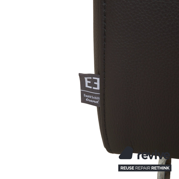 Ewald Schillig Courage Canapé d'angle en cuir chrome Gris Anthracite fonction manuelle