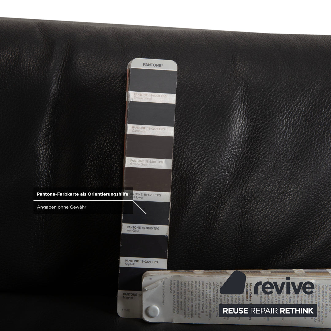 Ewald Schillig Courage Canapé d'angle en cuir chrome Gris Anthracite fonction manuelle
